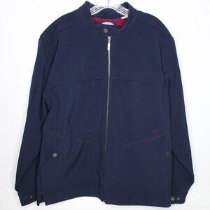 Tommy Bahama Navy Jacket with Burgundy Stitching